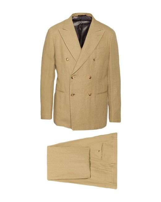 Caruso Natural Sand Suit Linen for men