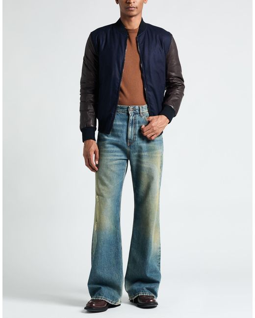 Barba Napoli Blue Jacket Leather for men