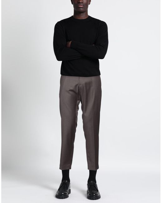 Messagerie Gray Pants Polyester, Viscose, Wool, Elastane for men