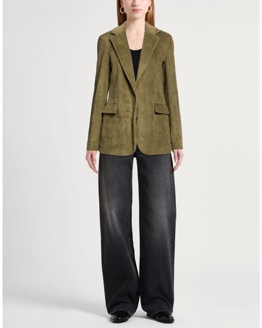 Ottod'Ame Green Military Blazer Cotton