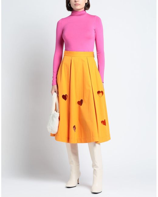 MSGM Orange Midi Skirt