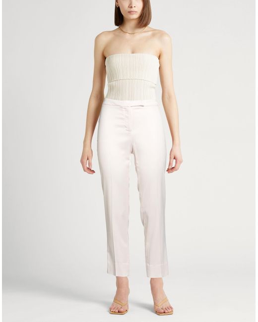 Peserico White Light Pants Viscose, Wool, Elastane