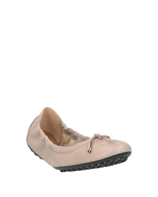 Tod's Pink Ballet Flats Leather