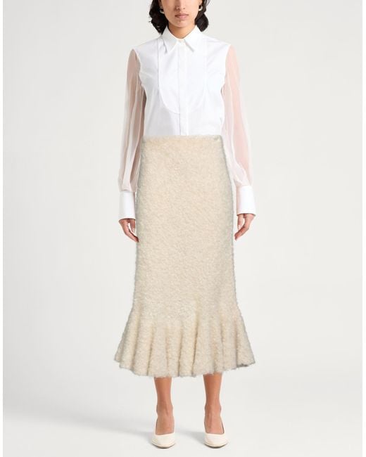 Jil Sander Natural Midi Skirt Mohair Wool, Polyamide, Silk, Polyester, Viscose