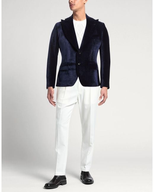 Reveres 1949 Blue Midnight Blazer Polyester, Elastane for men