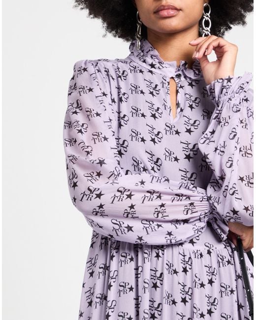 Shirtaporter Purple Lilac Midi Dress Viscose
