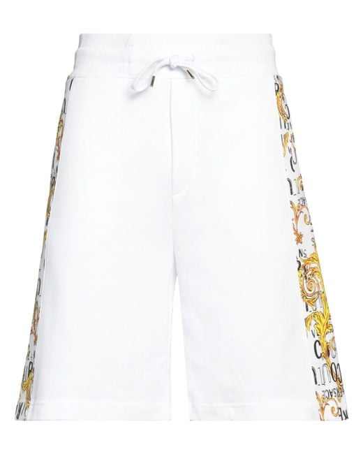 Versace Jeans Couture White Shorts & Bermuda Shorts Cotton, Elastane for men