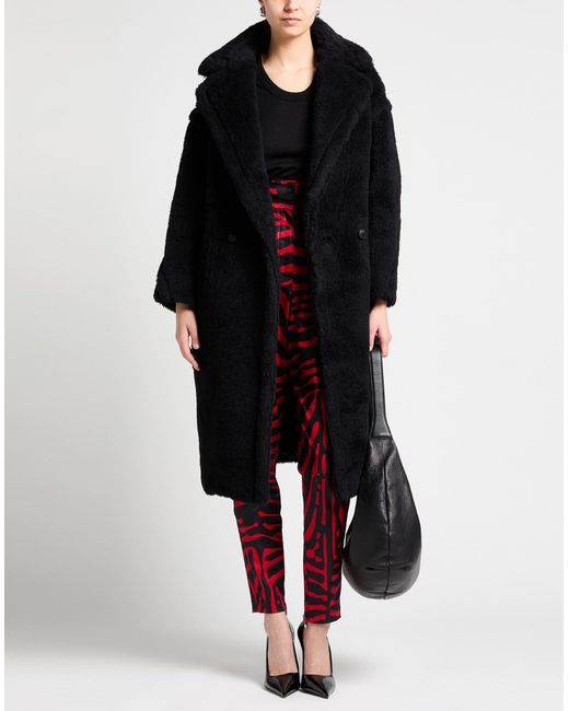 Max Mara Black Shearling- & Kunstfell