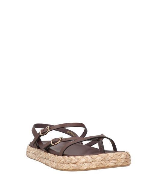Emanuélle Vee Brown Thong Sandals