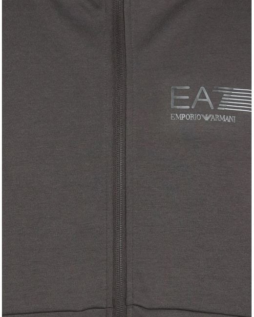 EA7 Gray Sweatshirt Polyester, Cotton, Elastane for men