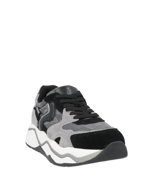 Voile Blanche Black Sneakers Leather, Textile Fibers