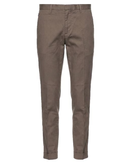 Emporio Armani Gray Khaki Pants Cotton, Elastane for men