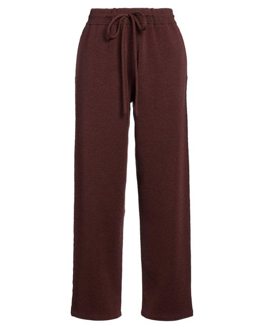 Burberry Red Chocolate Pants Wool, Polyamide, Elastane