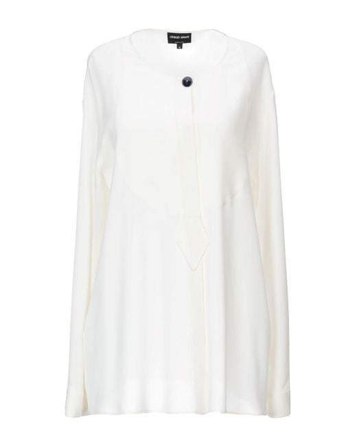 Giorgio Armani Silk Shirt in Ivory (White) - Lyst