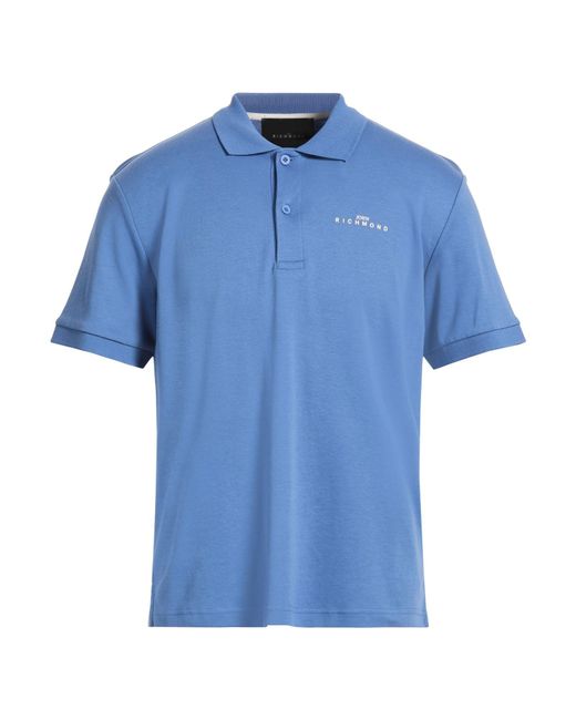 John Richmond Blue Azure Polo Shirt Cotton for men