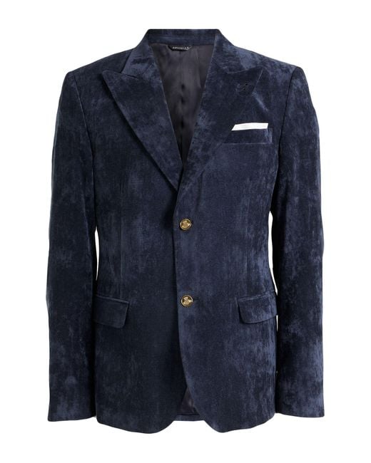 Daniele Alessandrini Blue Blazer Polyester, Polyamide, Elastane for men