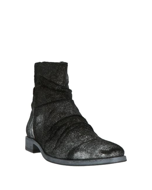 John Varvatos Black Charcoal Ankle Boots Leather for men