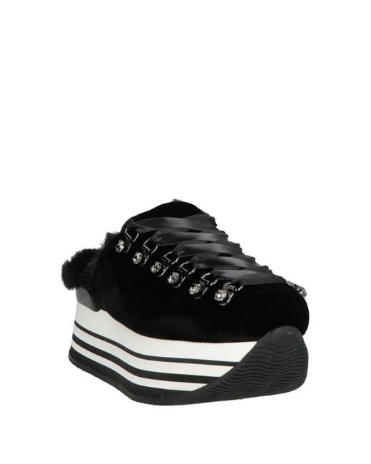 Hogan Black Sneakers Textile Fibers
