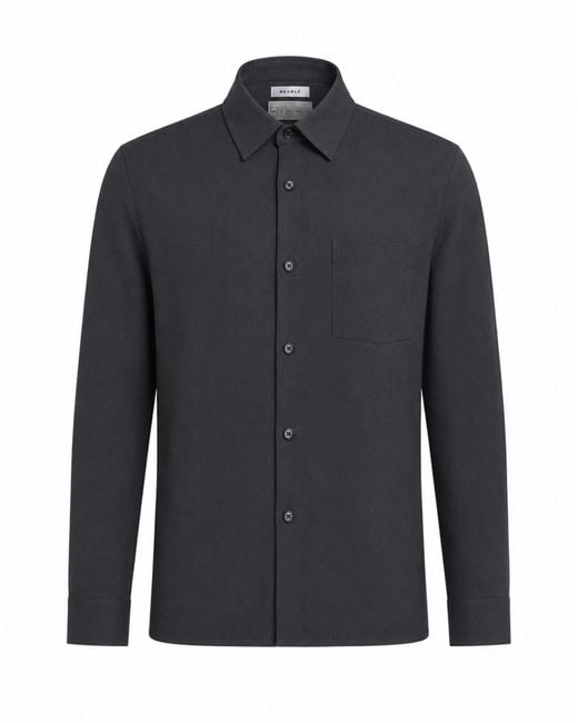 BE ABLE Blue Charcoal Shirt Wool, Polyester, Elastane for men