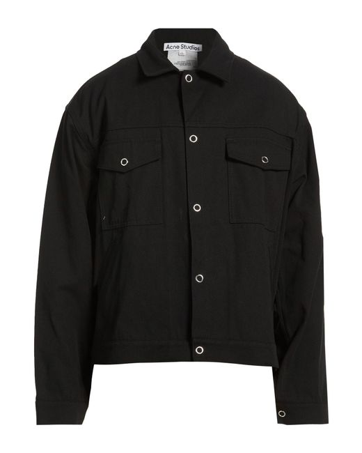 Acne Black Jacket Cotton, Polyester for men