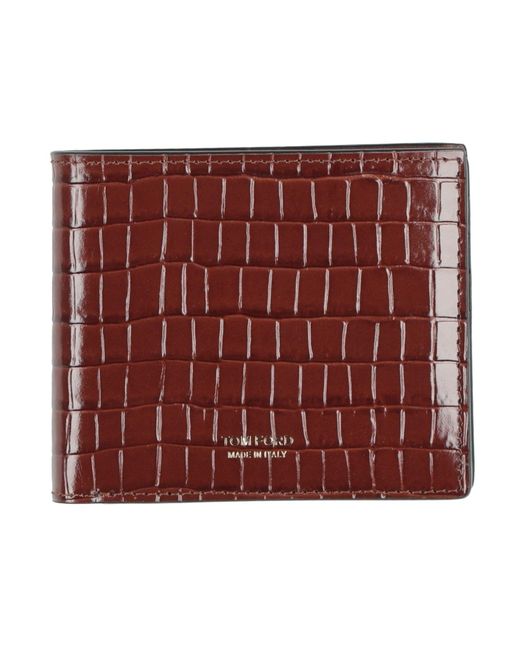 Tom Ford Red Wallet Leather for men