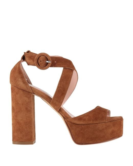 Anna F. Brown Sandals Leather
