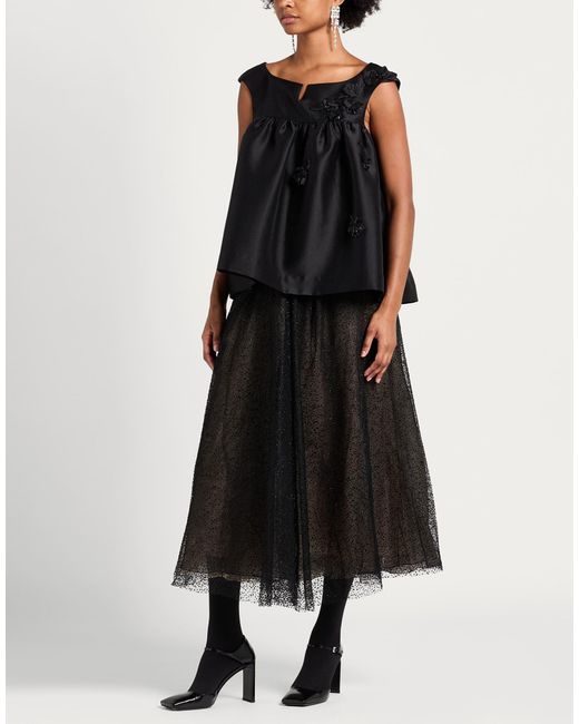 Roland Mouret Black Midi Skirt Viscose, Polyester, Nylon