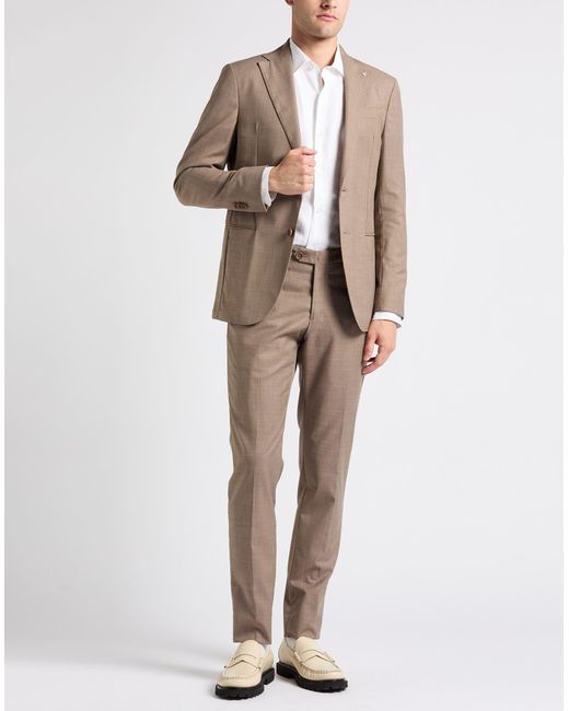 AT.P.CO Natural Light Suit Polyester, Viscose, Wool, Elastane for men