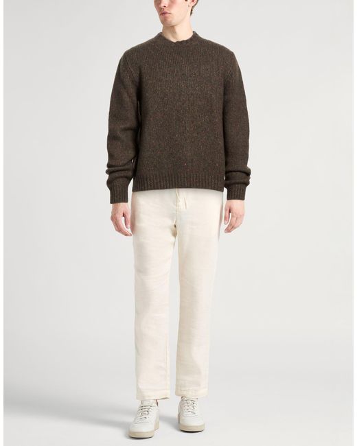 Fedeli Brown Military Sweater Virgin Wool, Cashmere, Nylon for men