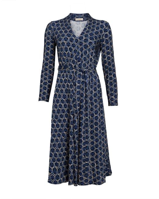 Siyu Blue Midi Dress Viscose, Elastane
