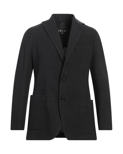Circolo 1901 Black Charcoal Blazer Virgin Wool, Elastane for men