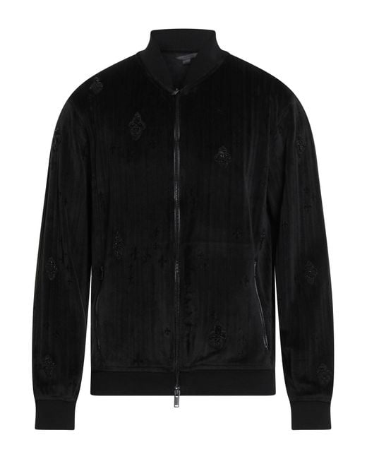 John Varvatos Black Sweatshirt Polyester, Elastane for men