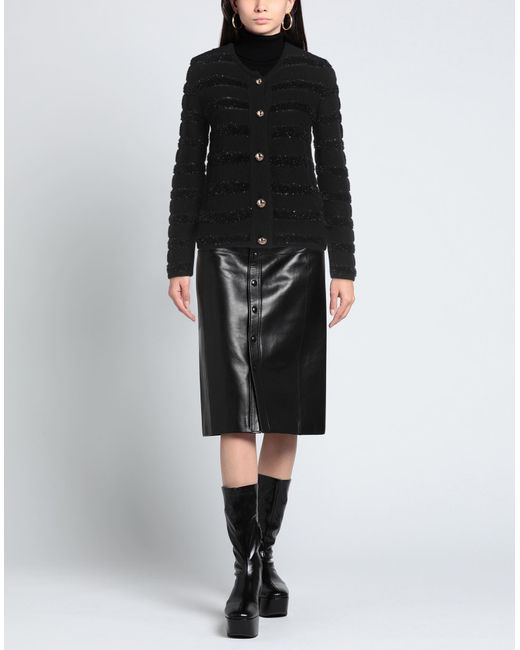 No Secrets Black Cardigan Acrylic, Synthetic Fibers, Viscose, Wool, Metal