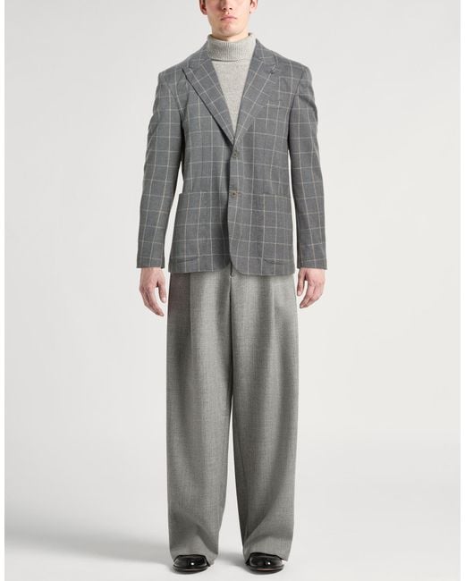 Barbati Gray Blazer Polyester, Viscose, Elastane for men