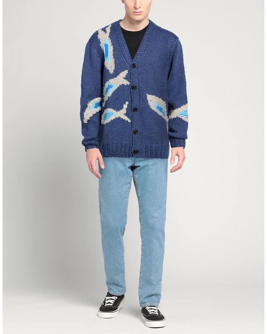 Loewe Blue Cardigan Linen, Cotton, Wool for men