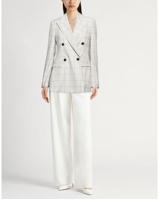 Eleventy White Light Blazer Wool, Viscose, Elastane
