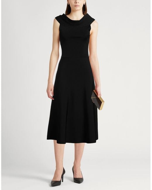 Fabiana Filippi Black Midi Dress Viscose, Polyester