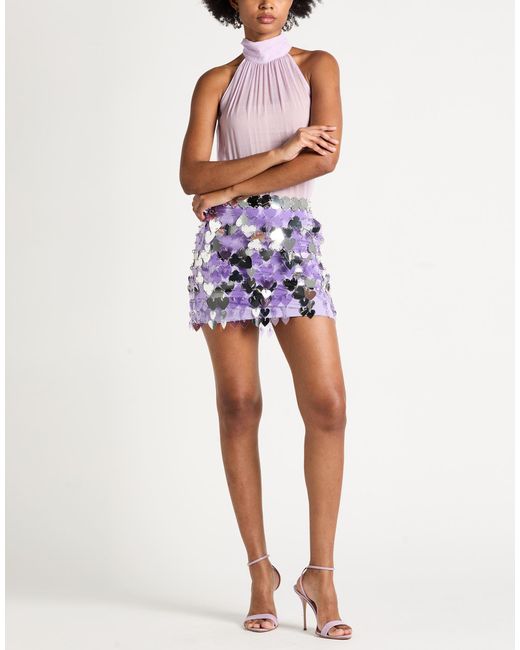 Rabanne Purple Mini Skirt Plastic, Brass