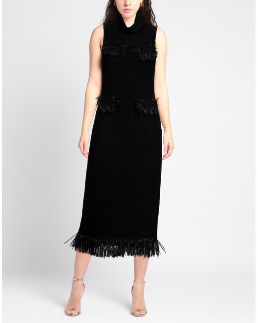 Charlott Black Midi Dress
