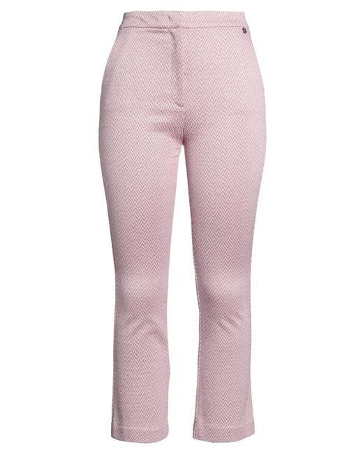 Liu Jo Pink Pants Viscose, Polyamide, Metallic Polyester, Elastane