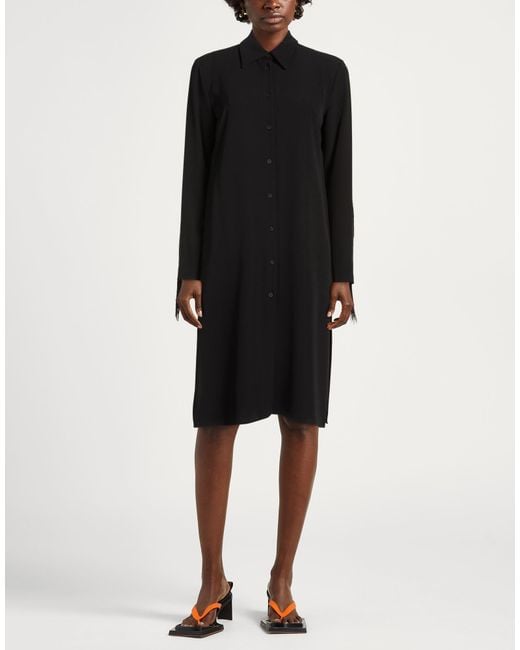 Kaos Black Midi Dress Polyester, Elastane