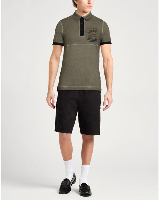 Aeronautica Militare Green Polo Shirt for men