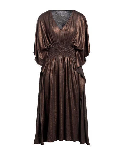 Majestic Filatures Brown Midi Dress