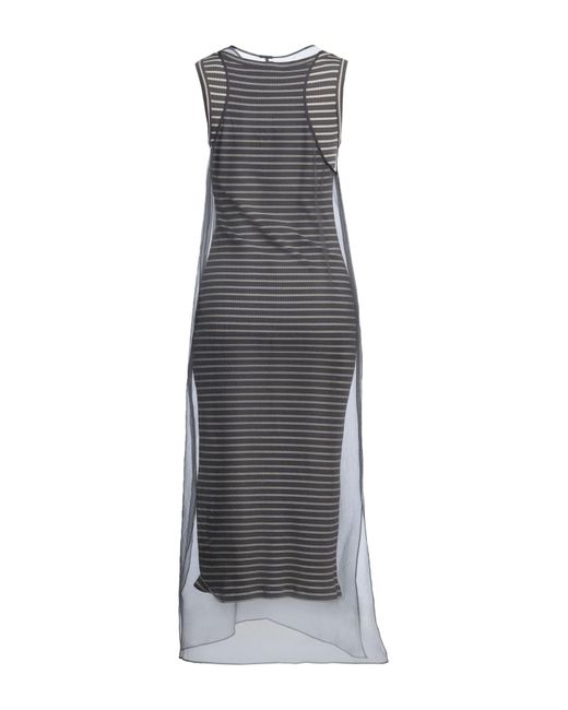 Brunello Cucinelli Gray Midi-Kleid