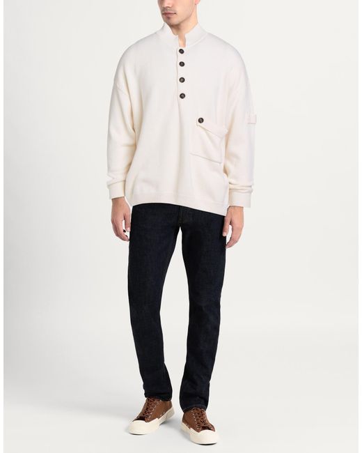 Aion White Ivory Sweater Virgin Wool, Cashmere for men