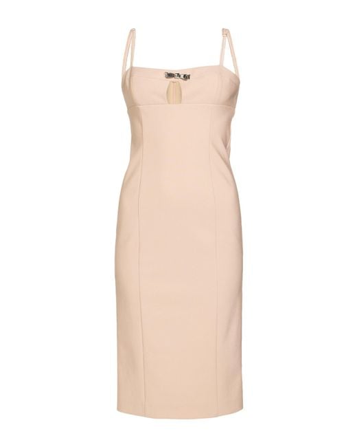 Blumarine Natural Midi Dress Viscose, Polyamide, Elastane