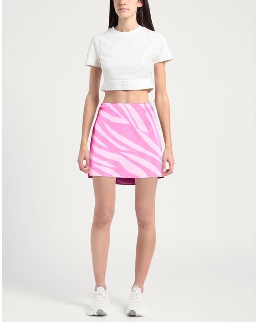 Nineminutes Pink Mini Skirt Polyester, Elastane