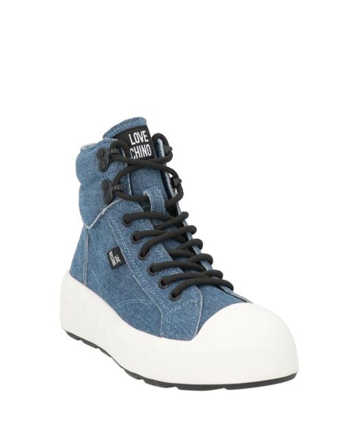 Love Moschino Blue Sneakers Textile Fibers