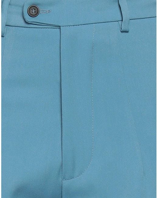 Imperial Blue Pants Polyester, Viscose, Elastane for men