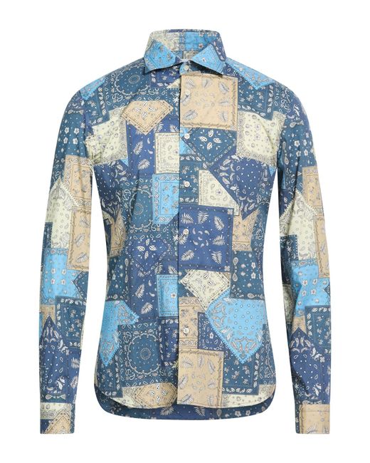 Manuel Ritz Blue Shirt Cotton, Elastane for men